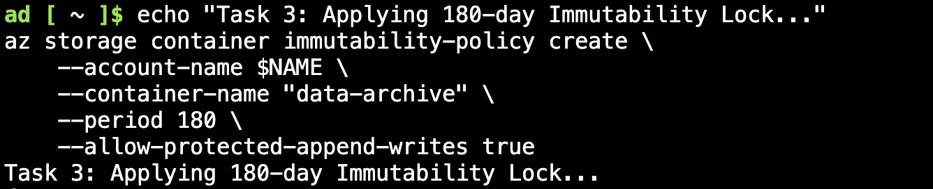 Immutability Policy