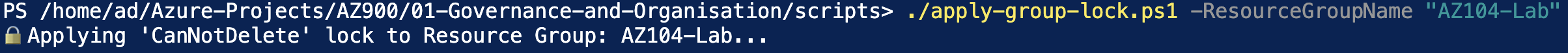 Resource Group Lock Script