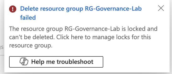 Resource Group Delete Lock Test